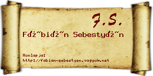 Fábián Sebestyén névjegykártya